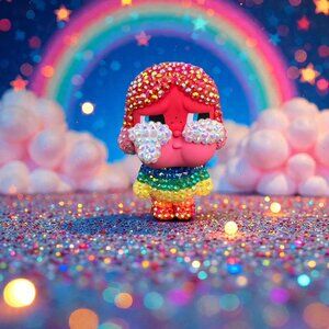 Bedazzled Pop Mart Authentic Crycaby Crying Again Series - LOVE IS LOVE Figure